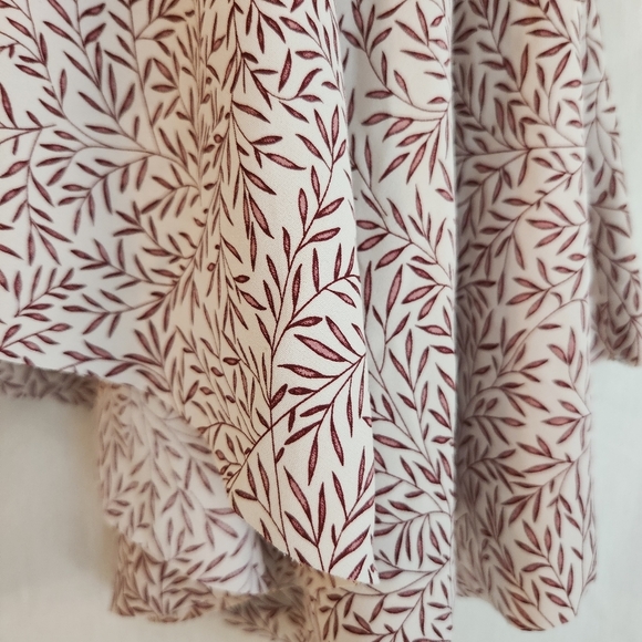 Morris & Co Elegant Cream Skirt W/ Leaves Print. Size 2 NWOT Fairygoth Boho - Picture 2 of 8